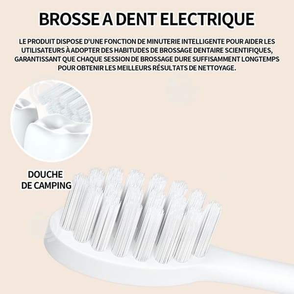 INN eltandborste 5 rengöringslägen Högfrekvent akustisk vibration 2 minuter Smart Timer Rosa