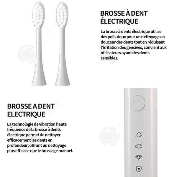 INN eltandborste 5 rengöringslägen Högfrekvent akustisk vibration 2 minuter Smart Timer Rosa