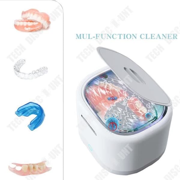 TD® Ultraviolett UV-protesrengöring hängslen Ultrasonic Cleaner Mini Portable Ultrasonic Cleaner för tandproteser