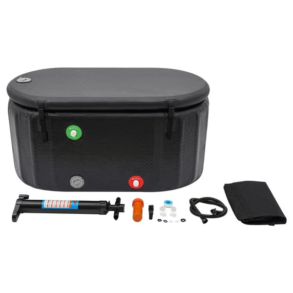 Inflatable Cold Plunge Tub, Portable, Freestanding, Insulated Lid,svart