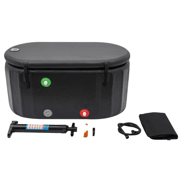 Inflatable Cold Plunge Tub, Portable, Freestanding, Insulated Lid,svart