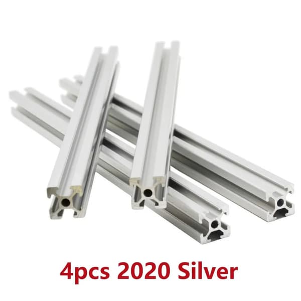 Alumiiniprofiili T-liitäntä, EU-standardin toimitus, CNC 3D-tulostimelle, 4 kpl 2020 hopea, 800 mm