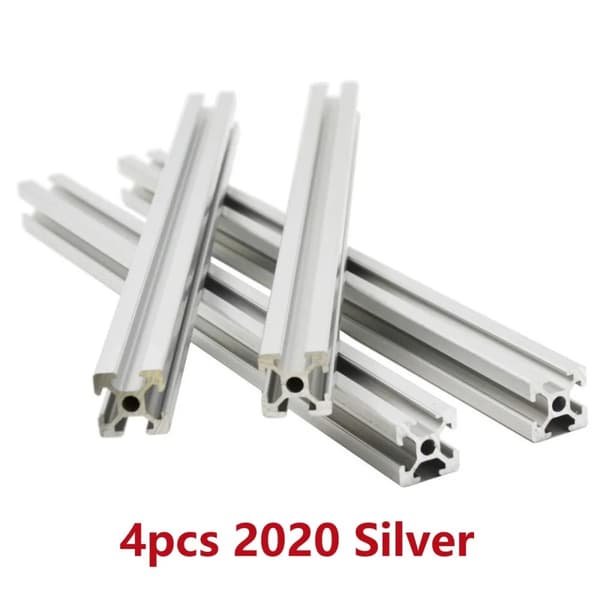 Alumiiniprofiili T-liitäntä, EU-standardin toimitus, CNC 3D-tulostimelle, 4 kpl 2020 hopea, 800 mm