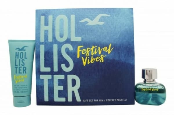Festival Vibes Set Hollister: Festival Vibes, suihkugeeli ja shampoo 2-in-1, 100 ml + Festival Vibes, Eau De Toilette, miehille, 50 ml