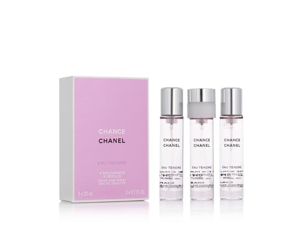 Chanel Chance Eau Tendre Giftset - Dame - 60 ml (3x Edt Spray Refill 20Ml - Twist and Spray)