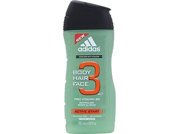 Adidas Active Start, Suihkugeeli, Aikuiset, Miesten, Vartalo & hiukset, Kaikille ihotyypeille, 250 ml