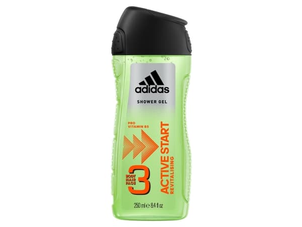 Adidas Active Start, Suihkugeeli, Aikuiset, Miesten, Vartalo & hiukset, Kaikille ihotyypeille, 250 ml