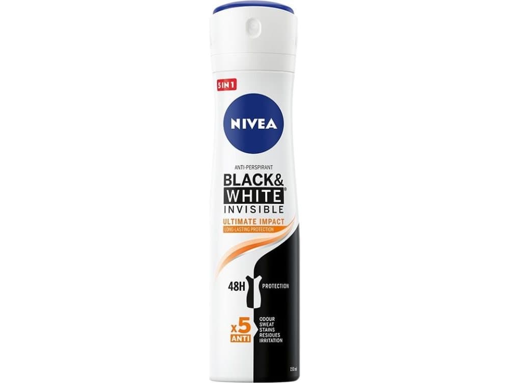Nivea Nivea Deodorant BLACK & WHITE INVISIBLE Ultimate Impact 5in1 spray 150ml