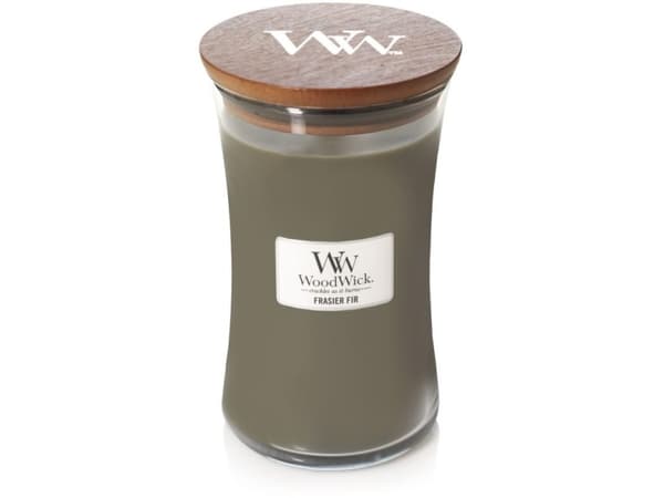 WoodWick Frasier Fir, Rund, Oliven, Rav, Sedertre, Musc Parfyme , menn, Bleiktjafs, 1 stykker