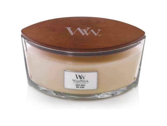 WoodWick White Honey, Ellipse, Hvit, Oransje, Toffee, Vanilje, 1 stykker