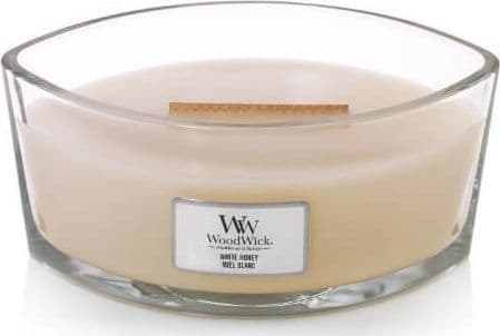 WoodWick White Honey, Ellipse, Hvit, Oransje, Toffee, Vanilje, 1 stykker