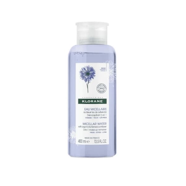 Klorane Micellar Water Cornflower Make up Remover 3 In 1 400ml