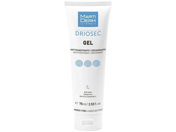 Martiderm Driosec Gel antiperspirantgel for hender og føtter 75 ml