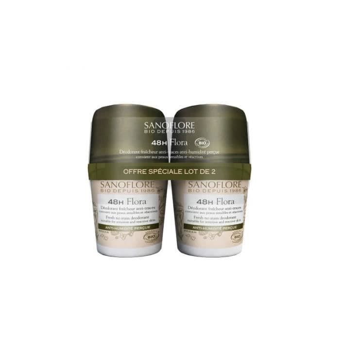 Sanoflore Roll-On Deodorant 48H Flora 2x50Ml