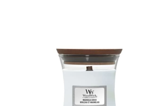 WoodWick Magnolia Birch, Sylinteri, Vaaleansininen, Koivupuu, Magnolia, 40 h, 1 kpl