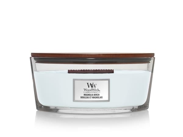 WoodWick Magnolia Birch, Ellipse, Lyseblå, Bjørketre, Magnolia, 1 stykker