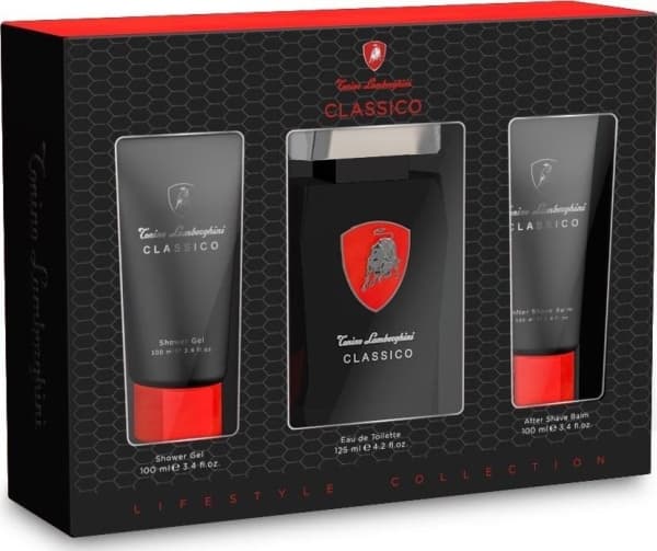 TONINO LAMBORGHINI CLASSIC EAU DE TOILETTE 125ML VAPORIZER + BAÑO GEL 100ML + BALSAM ETTER BARBERING 100ML
