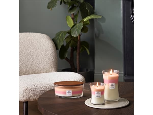 WoodWick Blooming Orchard Trilogy Medium Jar, Pyöreä, Oranssi, Vaaleanpunainen, Valkoinen, 1 kpl