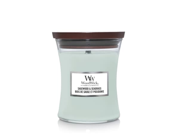 WoodWick Sagewood & Seagrass Medium Jar, Rund, Turkis, 1 stykker