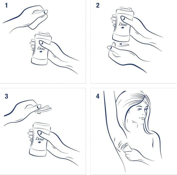 DOVE 24-timmars Deodorant Stick - 0% alkohol - 40 ml