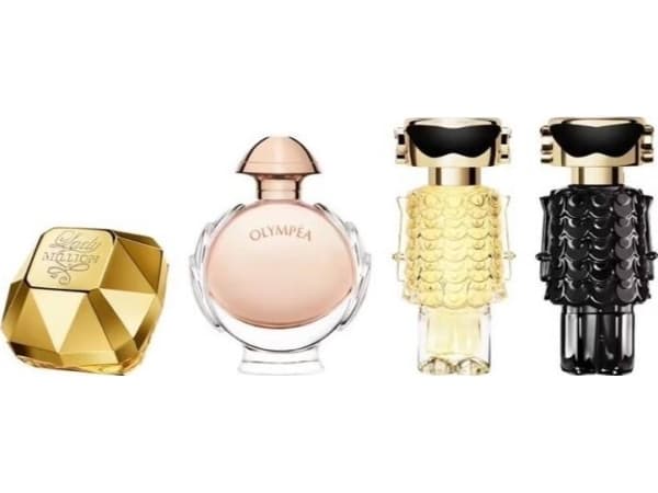 SET PACO RABANNE MINIATURE Lady Million EDP 5ml + MINIATURE Olympea EDP 6ml + MINIATURE Fame EDP 4ml + MINIATURE Fame Parfum 4ml