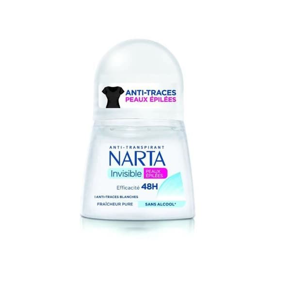 NARTA Invisible Roll-On Deodorant för hårborttagning för kvinnor Anti-perspirant 48h - 50 ml