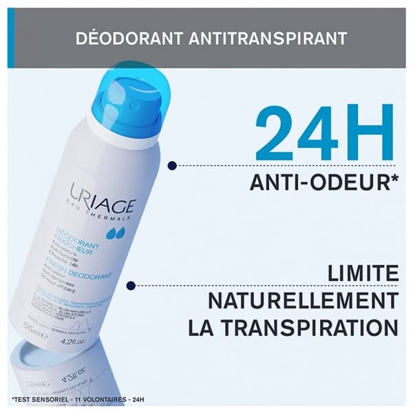 Deodorant - Uriage - Fräsch Spray - 125ml - Känslig Hud - Utan aluminiumsalter