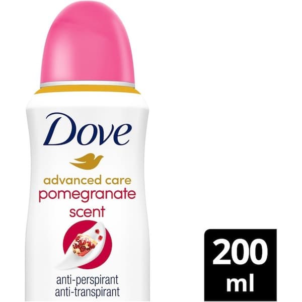 DOVE GO FRESH ADVANCED CARE granatäpple &amp; citron deodorant - 200 ml - Alkoholfri