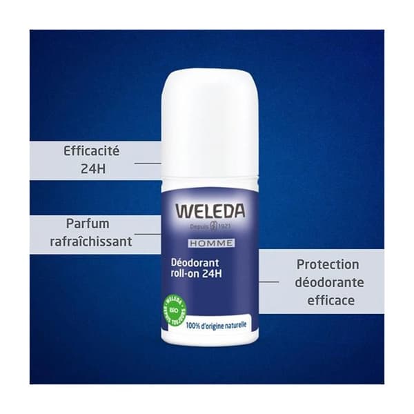 Deodorant Roll-On - Weleda - Man - 24h - 50ml - Tonisk Doft