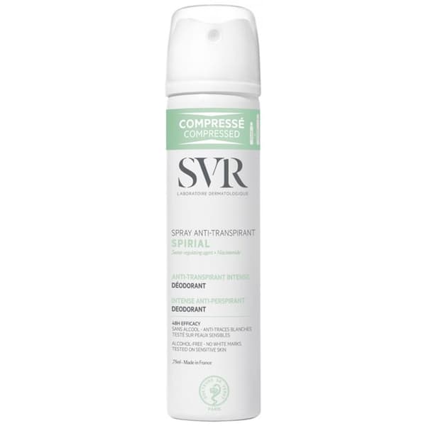 Spray antiperspirant - SVR - Spirial - 75ml - Effektivitet 48h - Hög tolerans - Torr finish