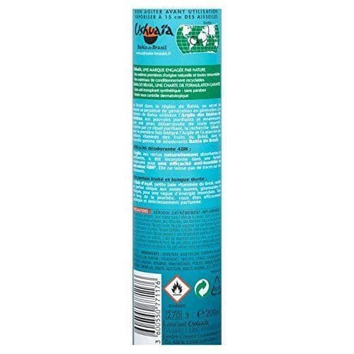 USHUAIA Deodorant Kvinna Bahia Do Brasil Absorberande Lera och Doft av Açaï Bär 48 H - 200 ml