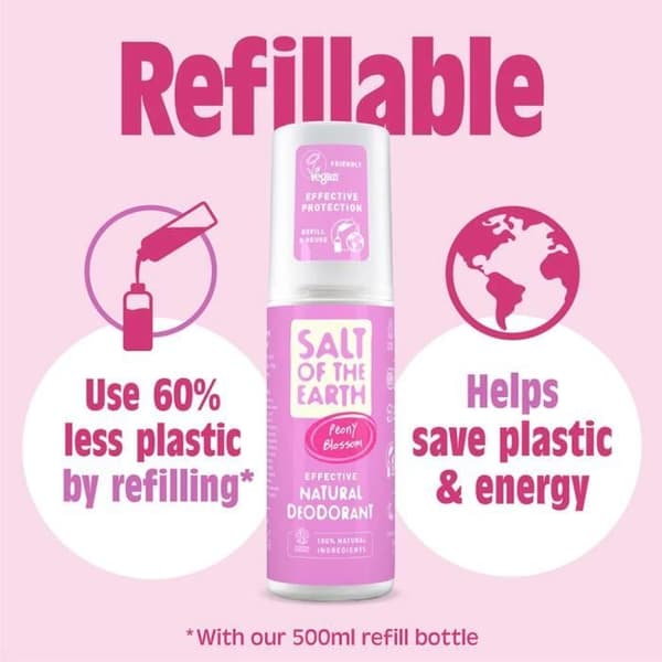 Salt of The Earth Spray Deodorant Naturlig Pionblomma 100 ml