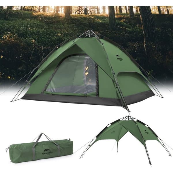 Naturehike snabbuppsatt automatisk tält 3600g grön - 3 personer