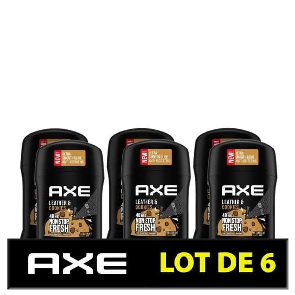 AX Deodorant Man Collision Leather &amp; Cookies Stick - 48h Non-Stop Freshness - Parti om 6 x 50 ml - 300 ml