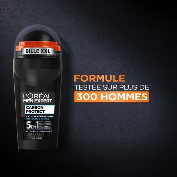 L'OREAL MEN EXPERT Carbon Protect 5-in-1 Ice Fresh Roll-On Deodorant - 50 ml