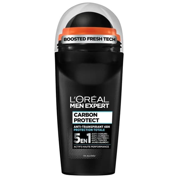 L'OREAL MEN EXPERT Carbon Protect 5-in-1 Ice Fresh Roll-On Deodorant - 50 ml