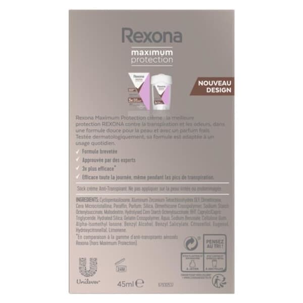 REXONA Confidence Maximum Protection Antiperspirant Stick 45ml
