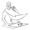 Miniatyrbild 7 av 9: Skägg-Trimming Haklapp med sugkoppar Bibdy InnovaGoods