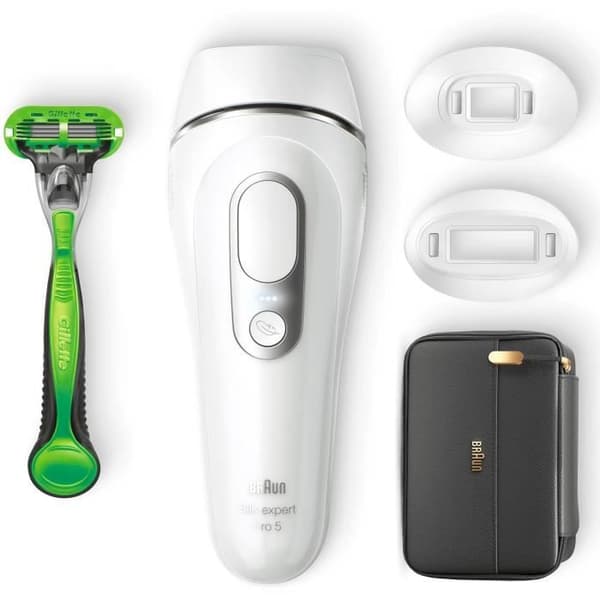 Braun Silk·expert Pro 5 PL5145 - IPL för män, Home Pulsed Light Epilator, Vit/Silver