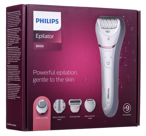 Philips Epilator Series 8000 BRE740/10 Wet and Dry epilator