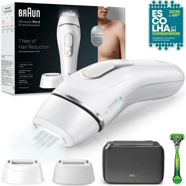 Epilator med pulserande ljus - BRAUN - IPL PL5145 - Vit, grön och svart