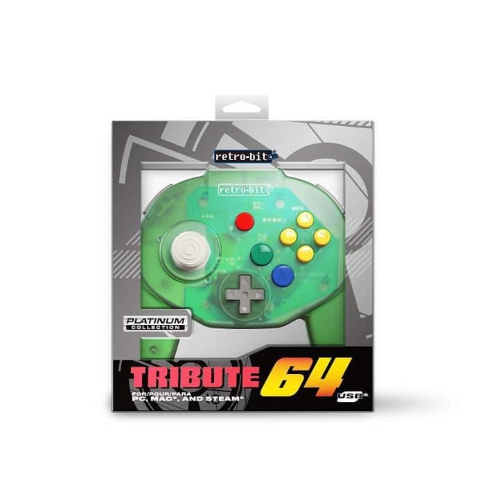 retro-bit Tribute 64 USB för PC, Switch, Mac, Steam, RetroPie, Raspberry Pi - Forest Green - RET00154