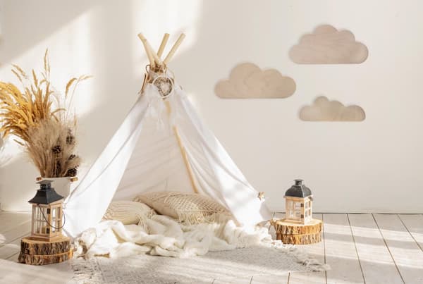 STORE TRÆSKYER 3 stk. SÆT Boho Deco Træ Sky Dekoration