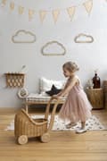 Miniatyrbillede 3 af 4: STORE TRÆSKYER 3 stk. SÆT Boho Deco Træ Sky Dekoration