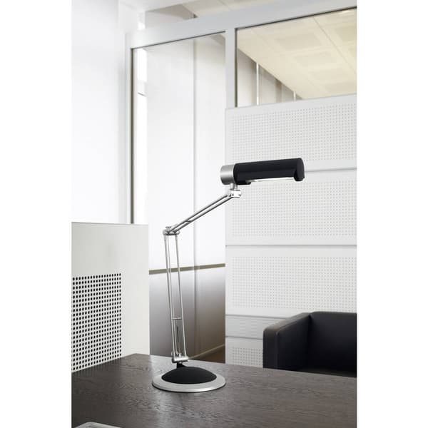 Maul MAULoffice 8215095 Skrivbordslampa Lågenergilampa E27 20 W Silver, Svart