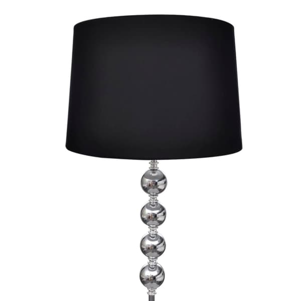 vidaXL Golvlampa med högt stativ och lampskärm svart