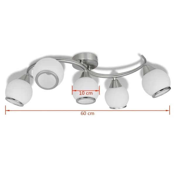 vidaXL 240987 Taklampe med glasskuler på vinkelspor