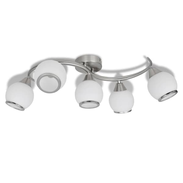 vidaXL 240987 Taklampe med glasskuler på vinkelspor