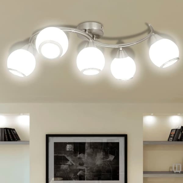 vidaXL 240987 Taklampe med glasskuler på vinkelspor