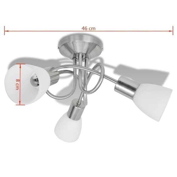 vidaXL loftslampe m. glasskærme 3 E14 pærer